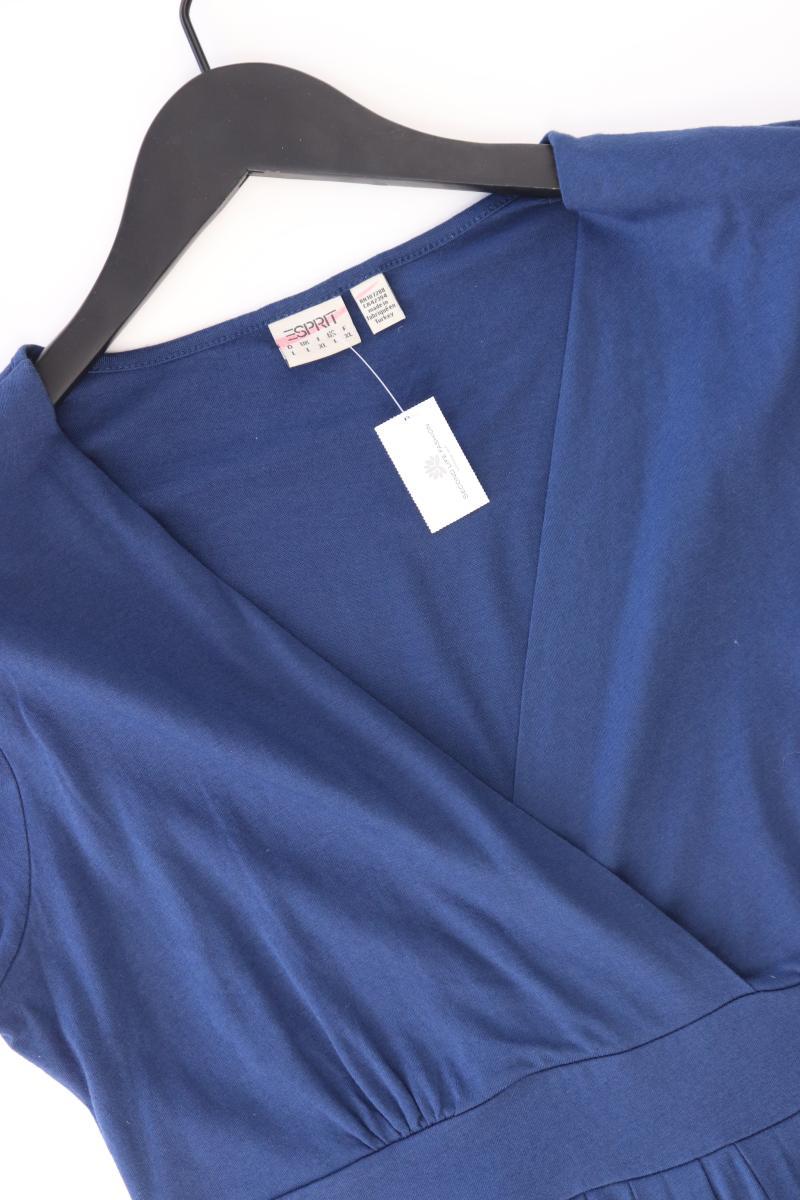 Esprit Kurzarmkleid Gr. L blau aus Baumwolle