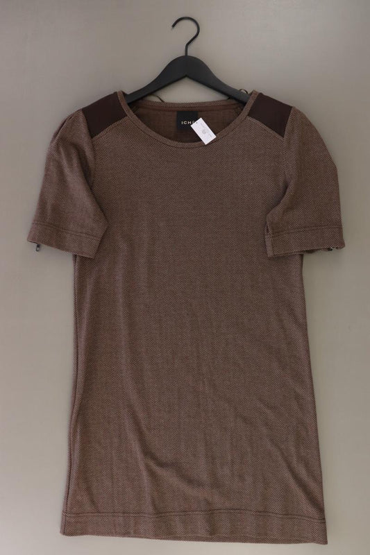 Ichi Kurzarmkleid Gr. L mit Fischgrätenmuster braun