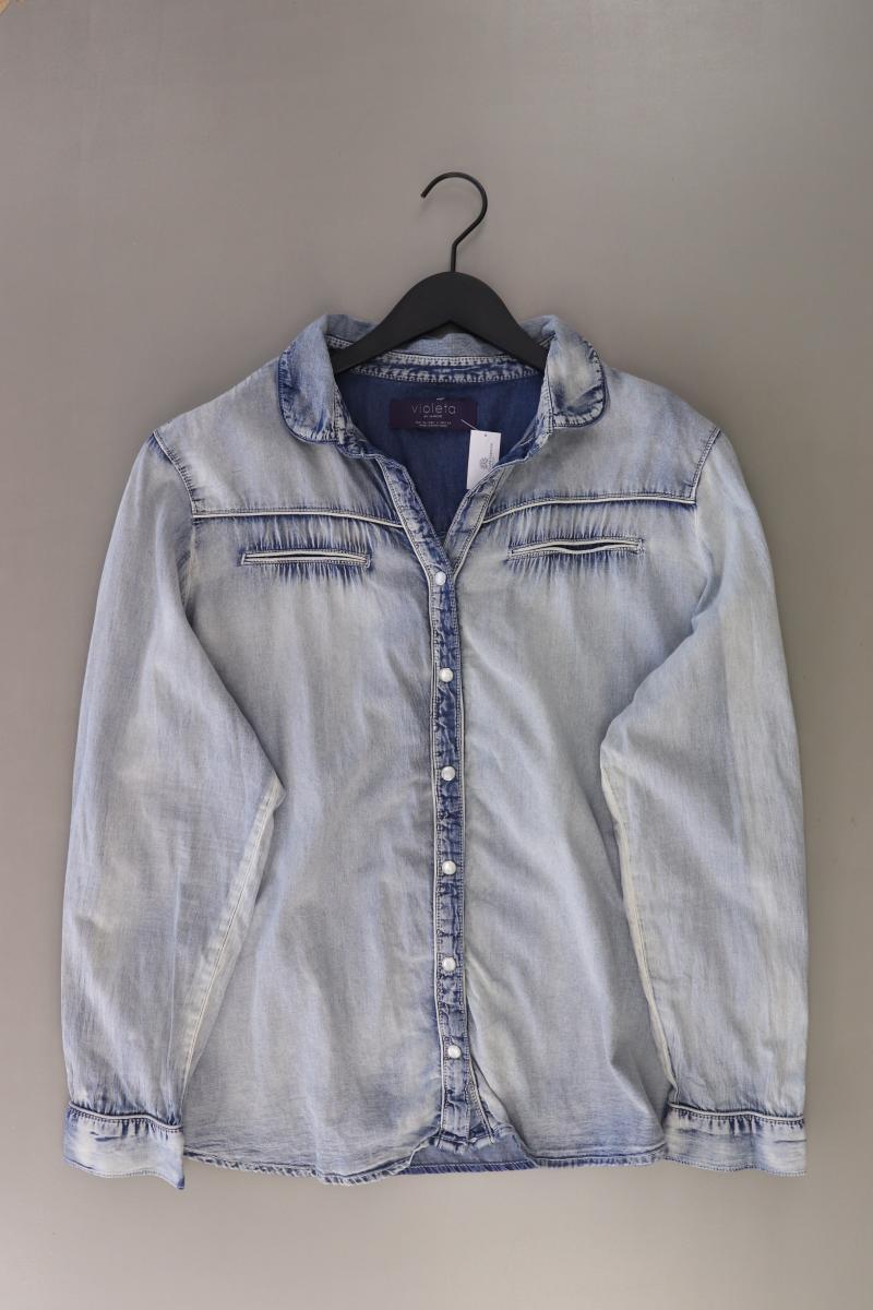 Violeta by Mango Jeansbluse Gr. XL Langarm blau