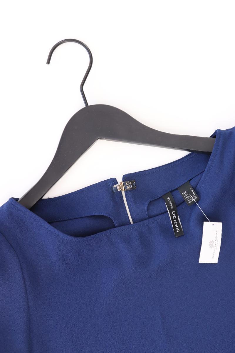 Mango Regular Bluse Gr. L 3/4 Ärmel blau aus Polyester