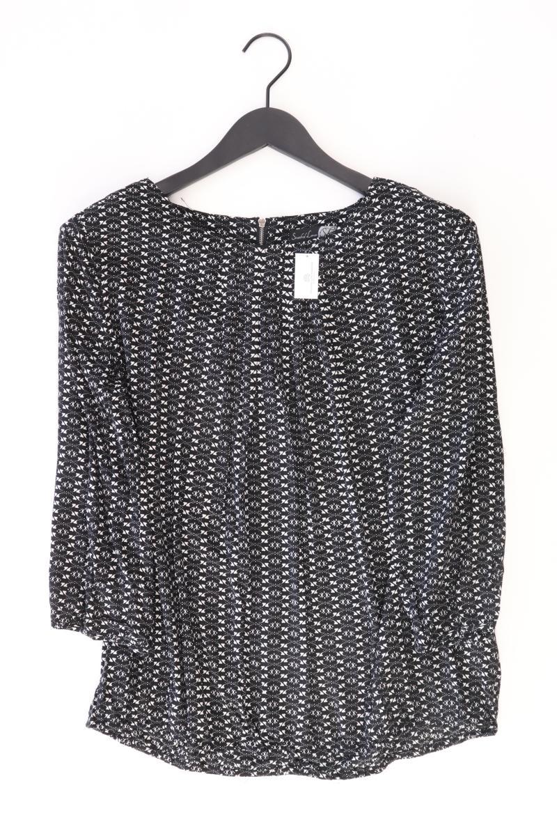 Smashed Lemons Langarmbluse Gr. L mit Blumenmuster schwarz aus Rayon