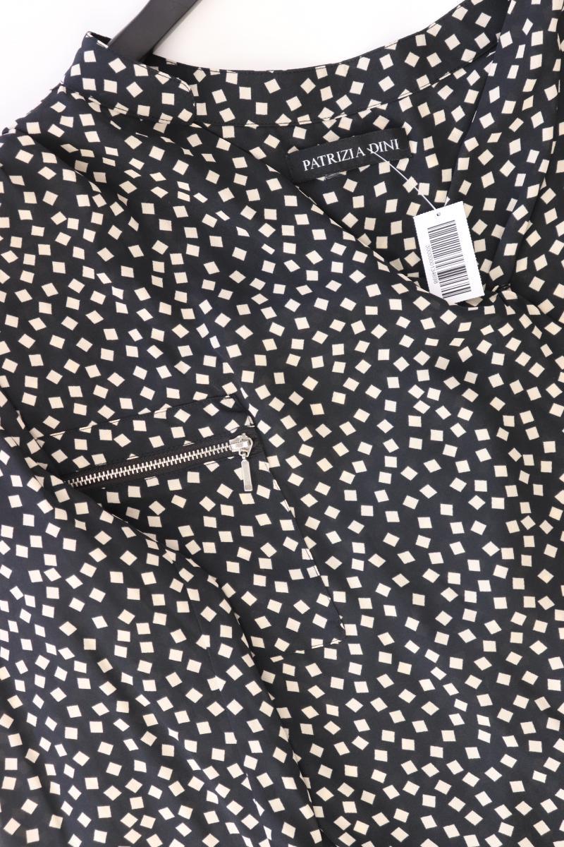 Patrizia Dini Langarmbluse Gr. XL mit Rautenmuster schwarz