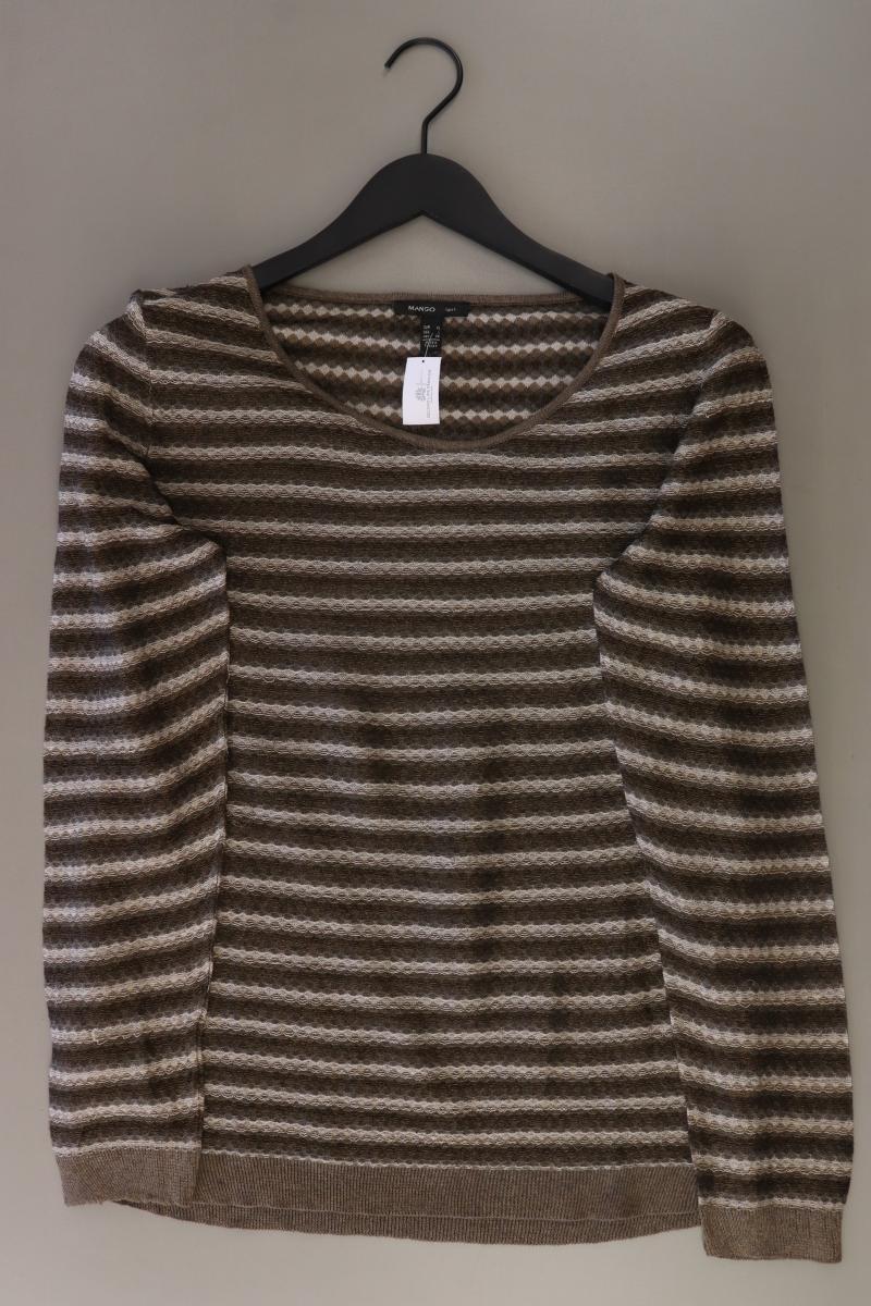 Mango Feinstrickpullover Gr. XL gestreift braun aus Viskose