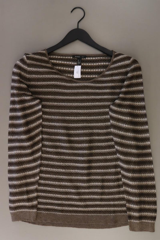 Mango Feinstrickpullover Gr. XL gestreift braun aus Viskose