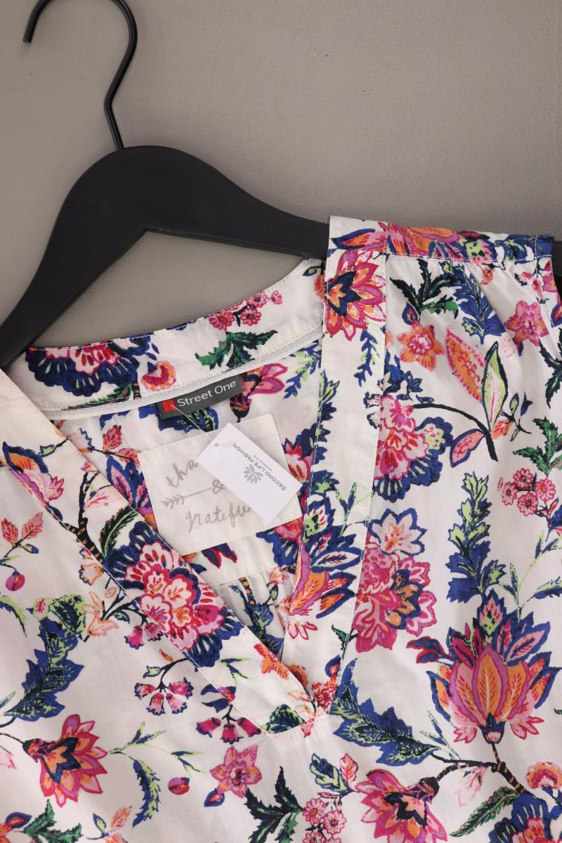 Street One Ärmellose Bluse Gr. 42 mit Blumenmuster mehrfarbig