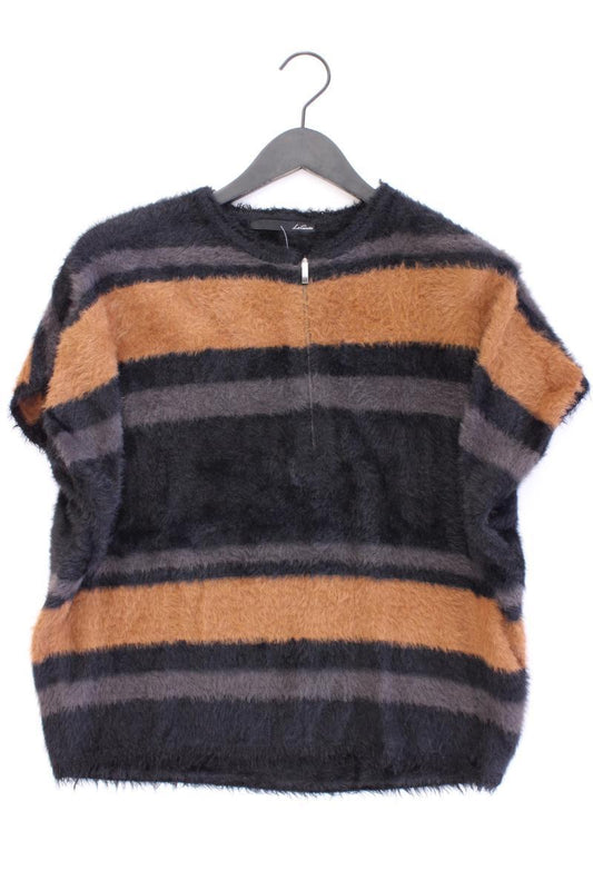 Le Comte Strickjacke Gr. 36 gestreift Kurzarm schwarz aus Polyamid