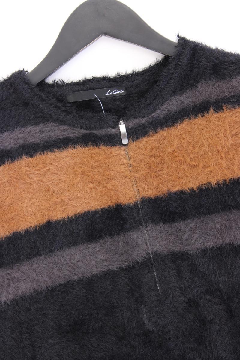 Le Comte Strickjacke Gr. 36 gestreift Kurzarm schwarz aus Polyamid