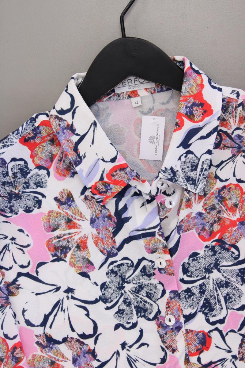 ERFO Classic Bluse Gr. 42 mit Blumenmuster neuwertig 3/4 Ärmel mehrfarbig