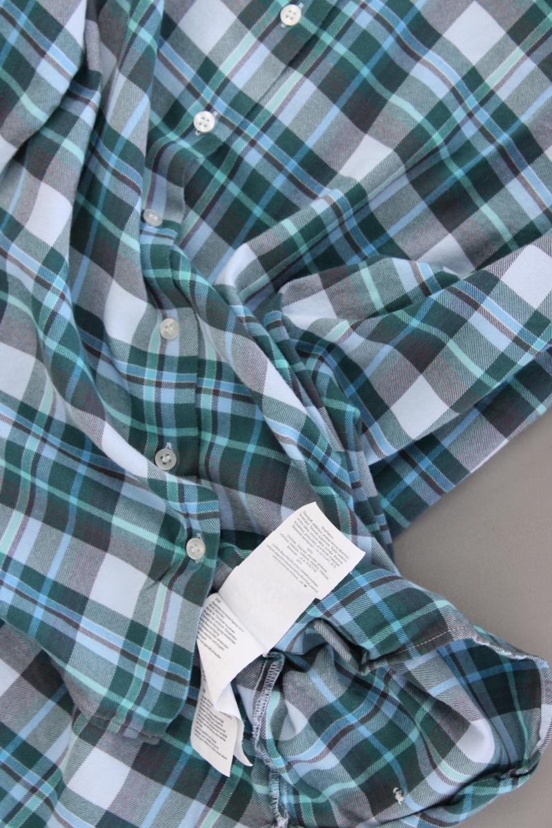 olsen Karobluse Gr. 48 kariert Langarm blau aus Viskose