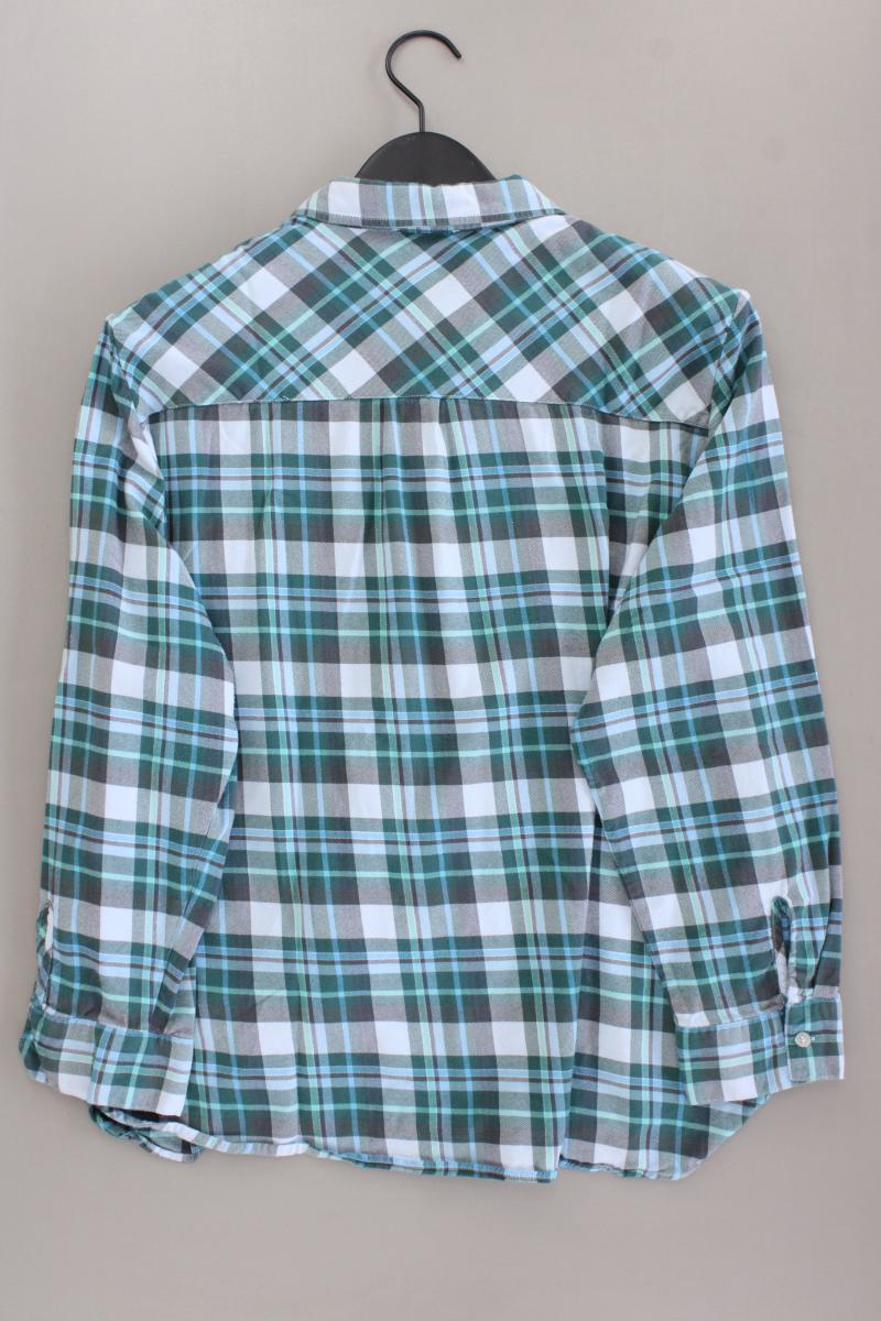 olsen Karobluse Gr. 48 kariert Langarm blau aus Viskose