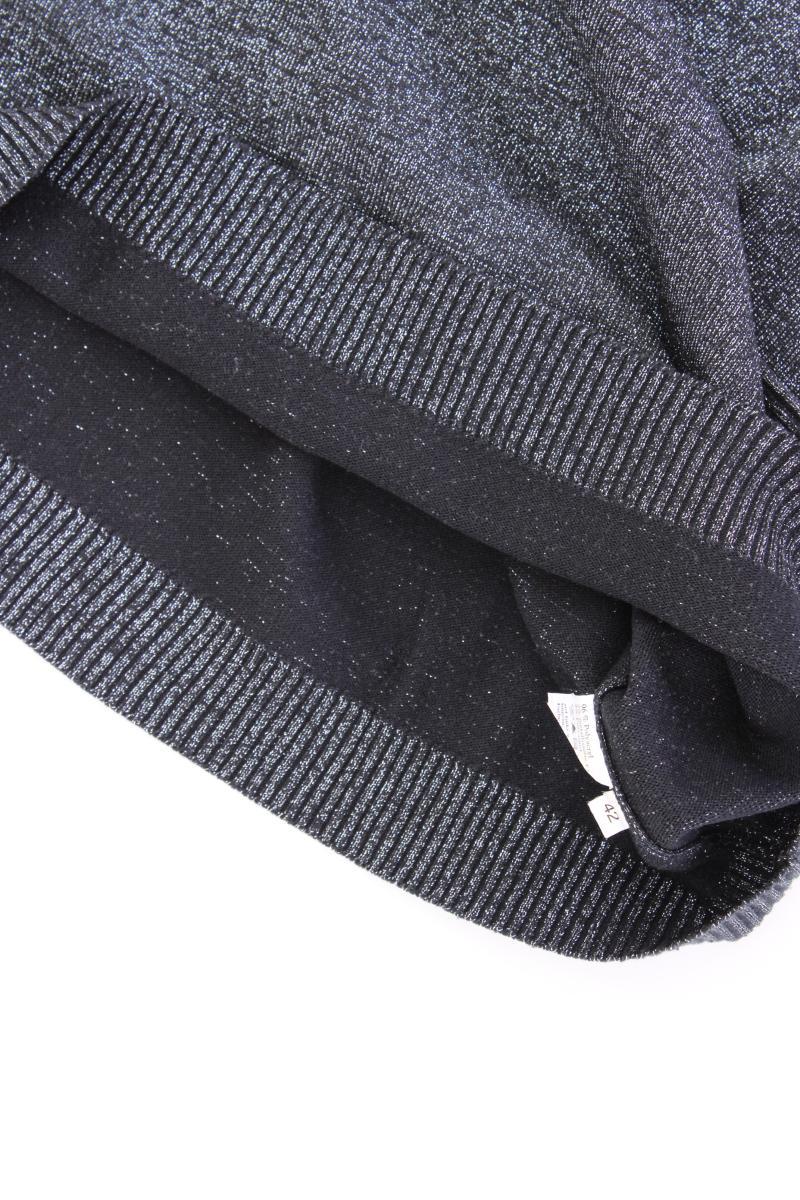 Cashmasoft T-Shirt Gr. 42 Kurzarm mit Glitzer silber aus Polyacryl