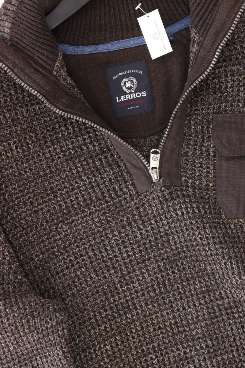 Lerros Grobstrickpullover für Herren Gr. XXL braun aus Baumwolle