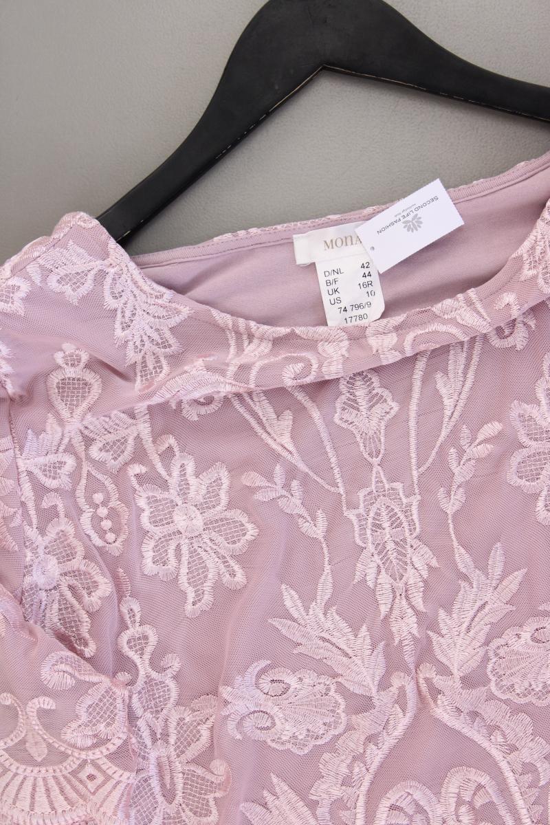 Mona Spitzenkleid Gr. 42 neuwertig Kurzarm rosa aus Polyester