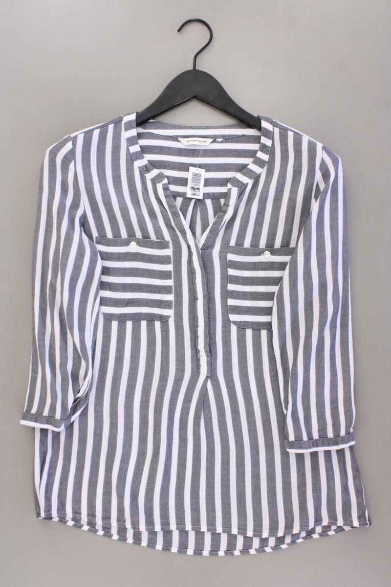 Tom Tailor Classic Bluse Gr. 36 gestreift 3/4 Ärmel grau