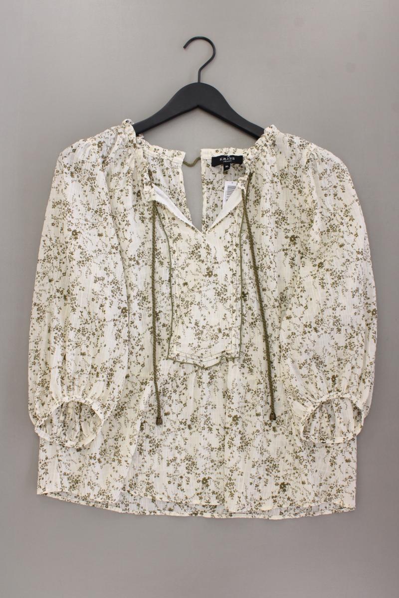 Kriss Sweden Classic Bluse Gr. XL mit Blumenmuster 3/4 Ärmel creme aus Polyester