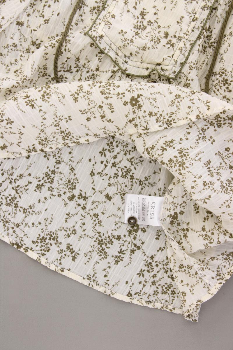 Kriss Sweden Classic Bluse Gr. XL mit Blumenmuster 3/4 Ärmel creme aus Polyester