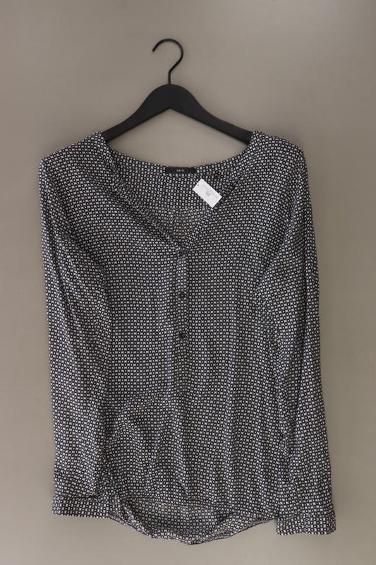 Zero Langarmbluse Gr. 42 mit Rautenmuster grau