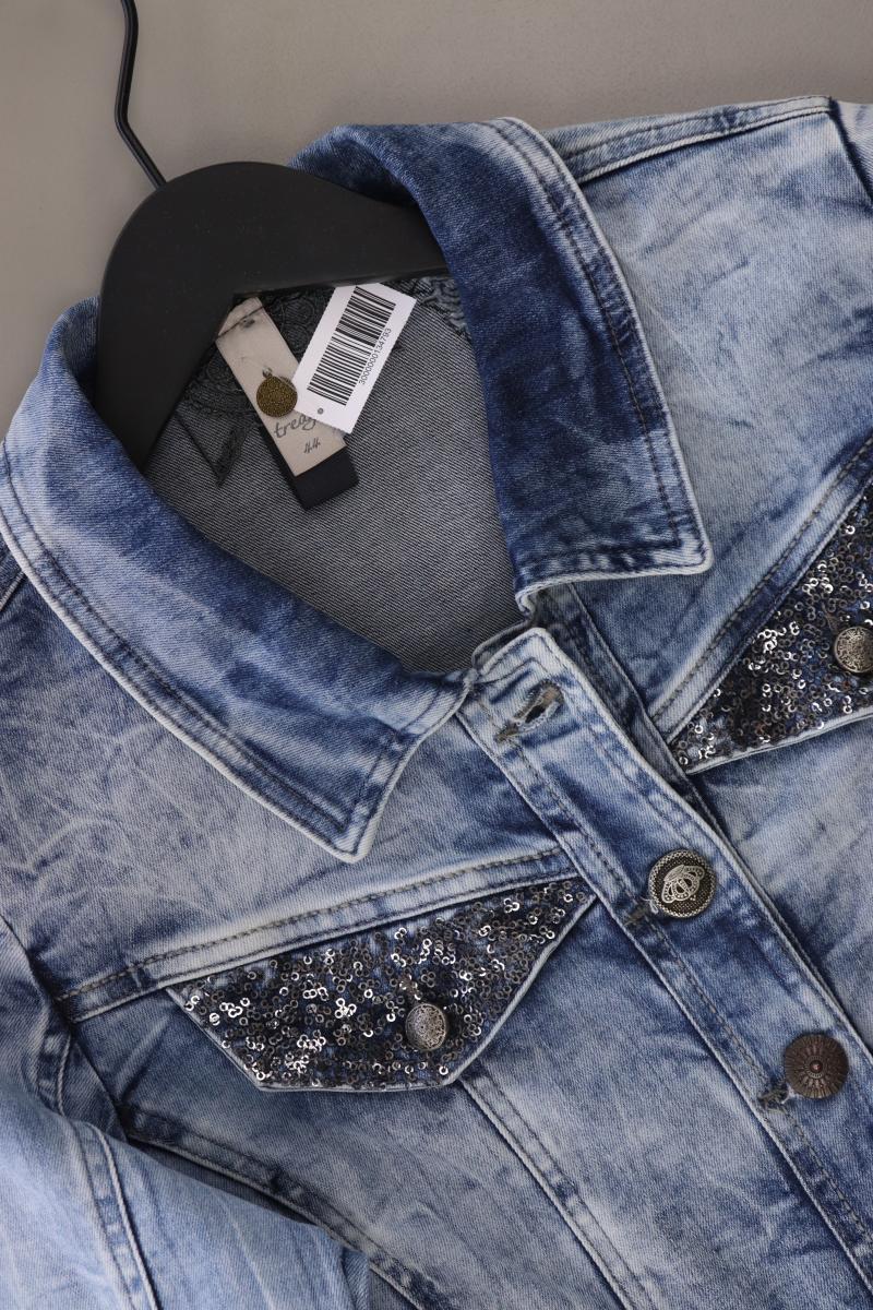 Tredy Jeansjacke Gr. 44 mit Pailletten blau
