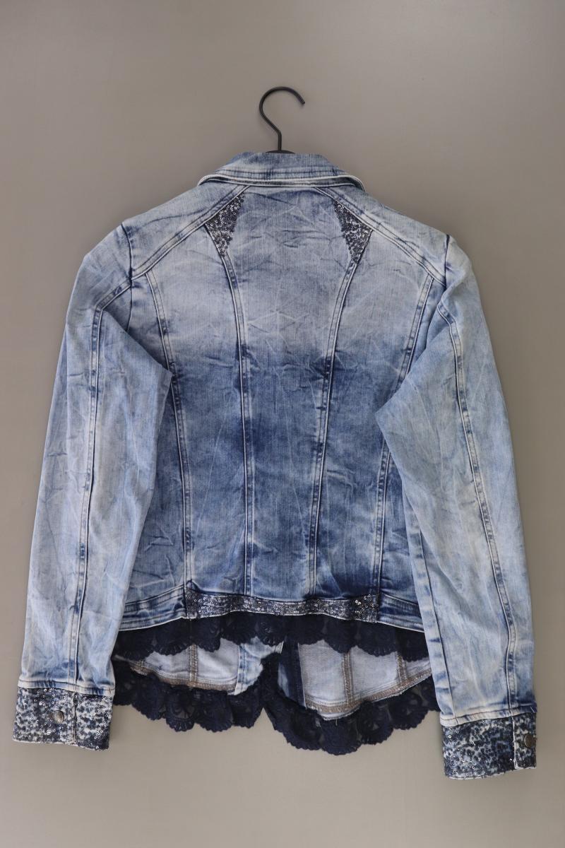 Tredy Jeansjacke Gr. 44 mit Pailletten blau