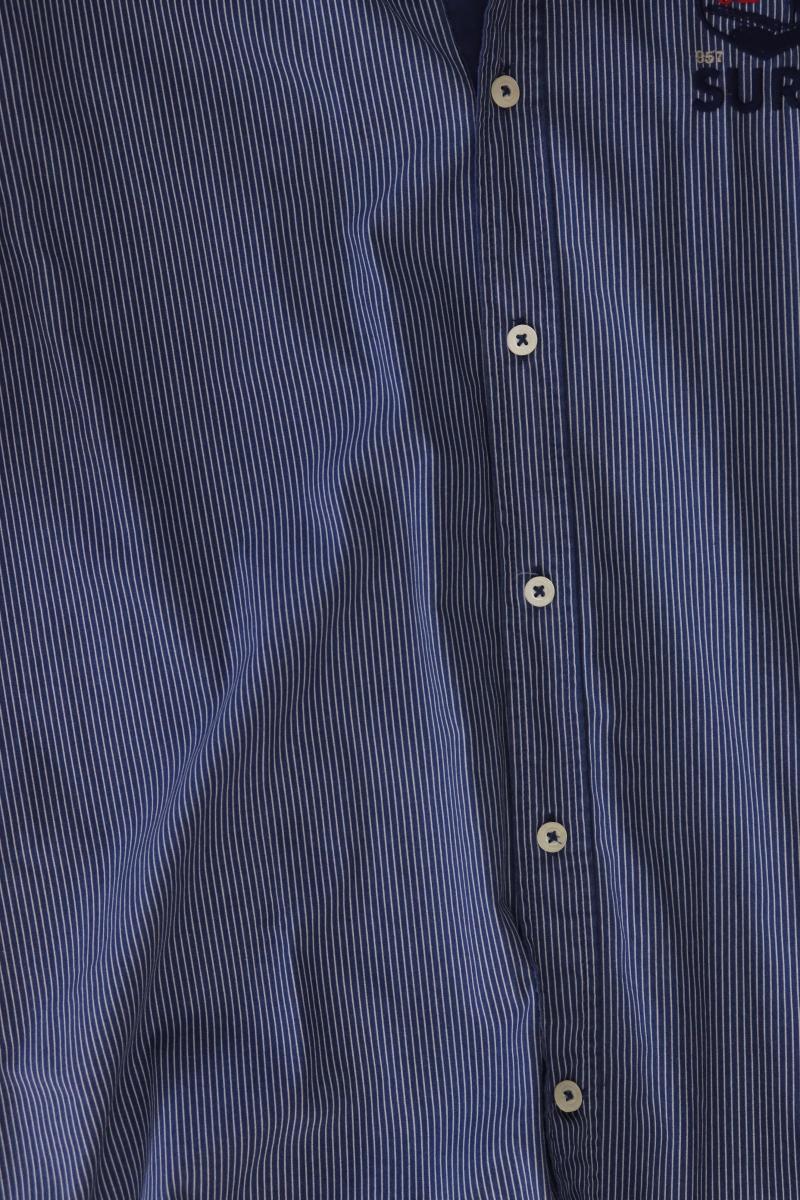 Tom Tailor Kurzarmhemd für Herren Gr. L gestreift blau aus Baumwolle