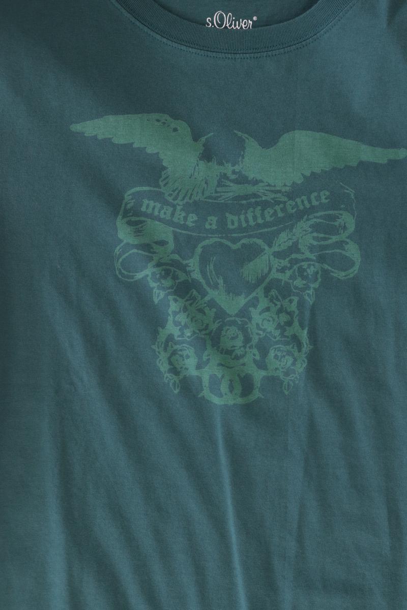 s.Oliver Printshirt Gr. XL Kurzarm grün aus Baumwolle