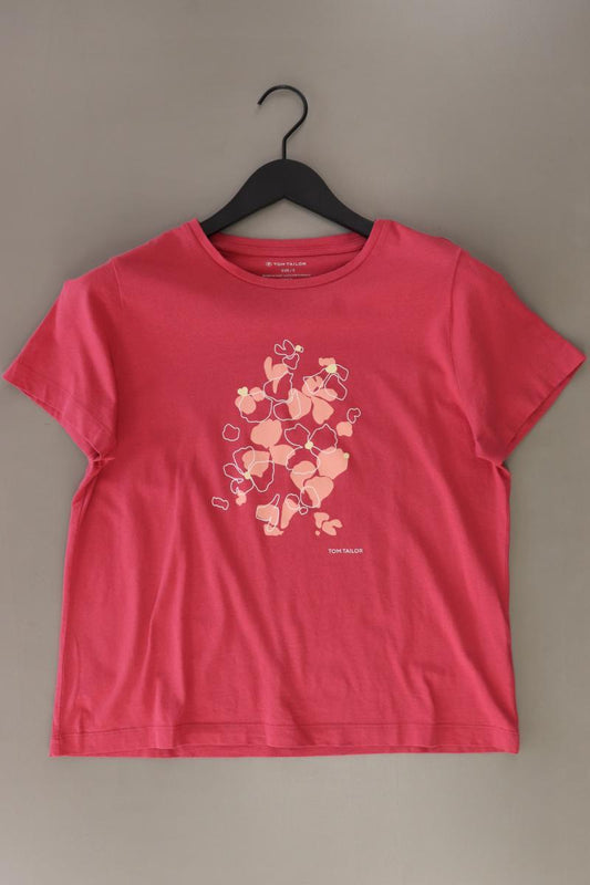 Tom Tailor T-Shirt Gr. S mit Blumenmuster Kurzarm rot aus Baumwolle