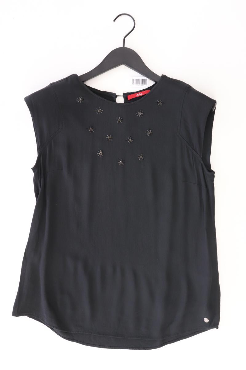 s.Oliver Kurzarmbluse Gr. 40 schwarz aus Viskose