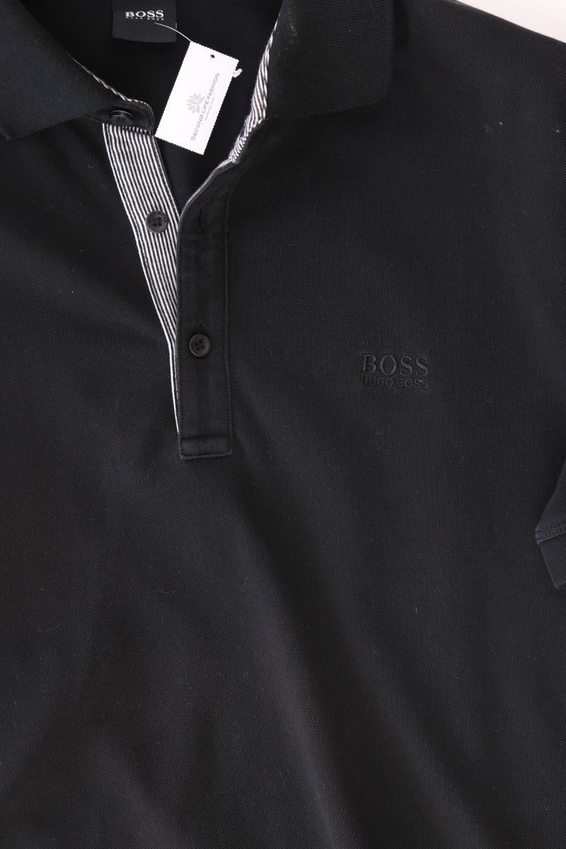 Hugo Boss Poloshirt für Herren Gr. L Kurzarm schwarz aus Baumwolle