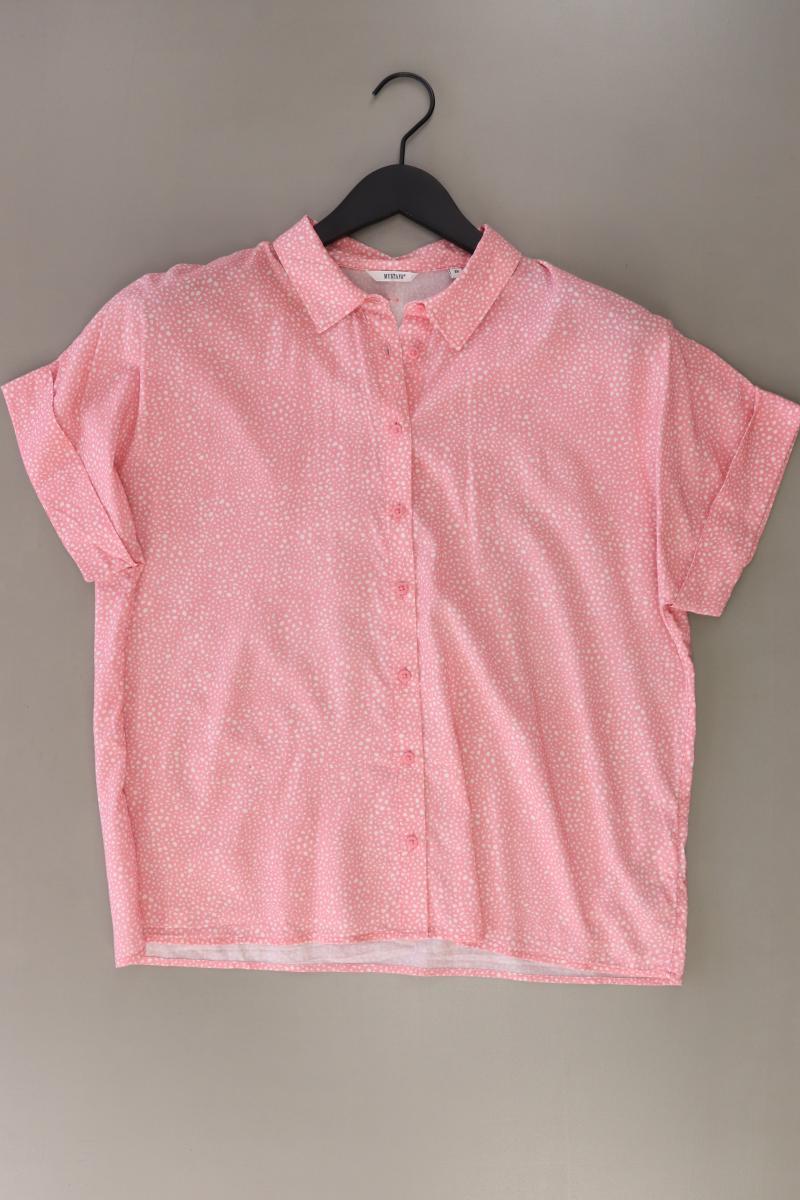 Mustang Kurzarmbluse Gr. 38 gepunktet rosa aus Baumwolle