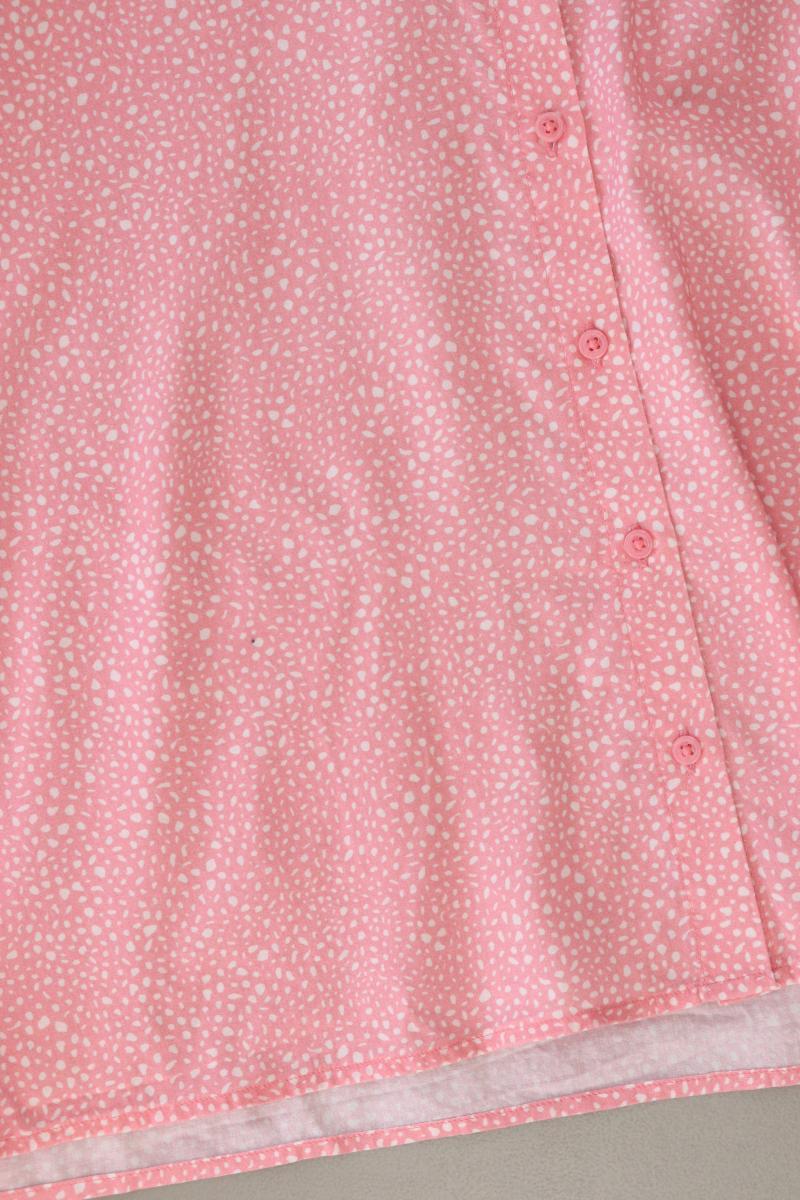 Mustang Kurzarmbluse Gr. 38 gepunktet rosa aus Baumwolle