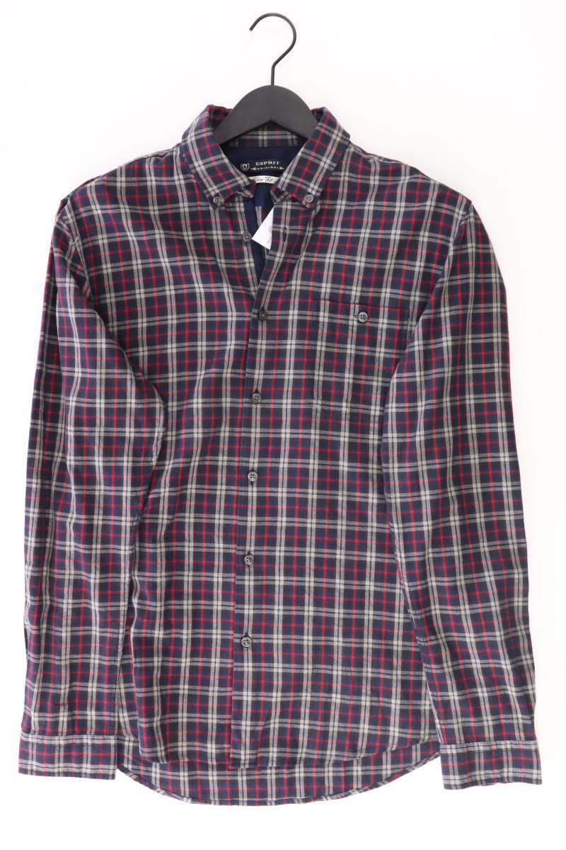 Esprit Karohemd für Herren Gr. L kariert Langarm mehrfarbig aus Baumwolle