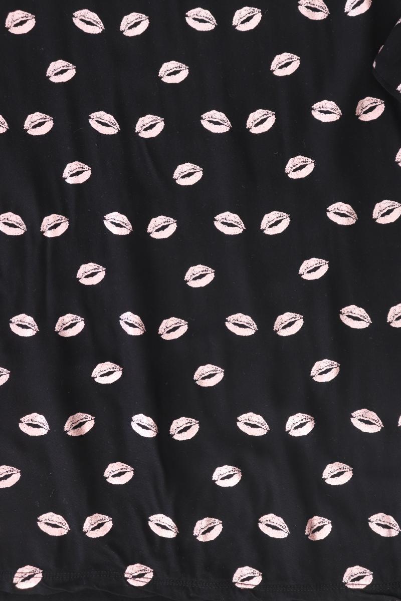 Street One Bluse mit Kussmundmuster Gr. 40 Kurzarm schwarz aus Viskose