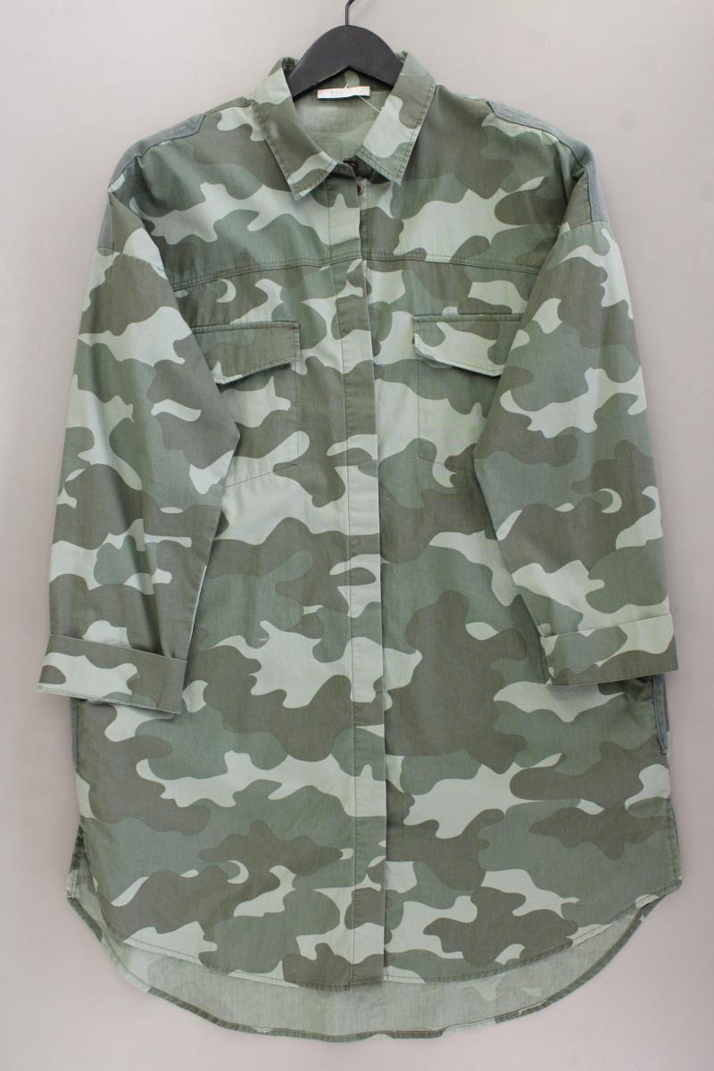 edc by Esprit Blusenkleid Gr. L camouflage 3/4 Ärmel olivgrün aus Baumwolle