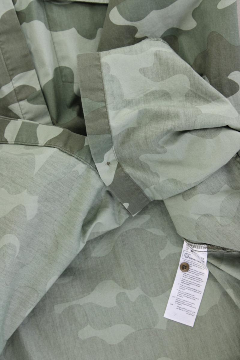 edc by Esprit Blusenkleid Gr. L camouflage 3/4 Ärmel olivgrün aus Baumwolle