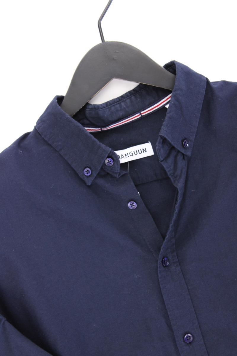 Manguun Langarmhemd für Herren Gr. Hemdgröße 39/40 blau aus Baumwolle