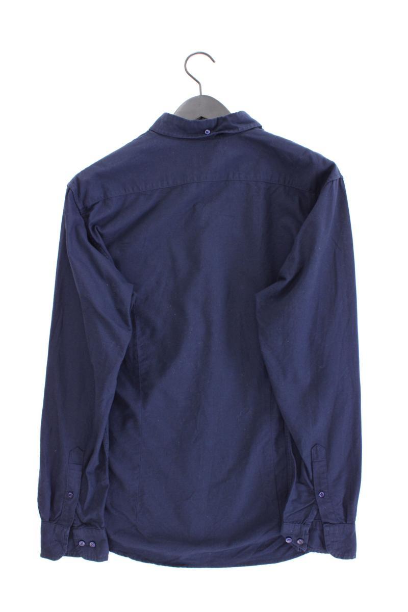 Manguun Langarmhemd für Herren Gr. Hemdgröße 39/40 blau aus Baumwolle