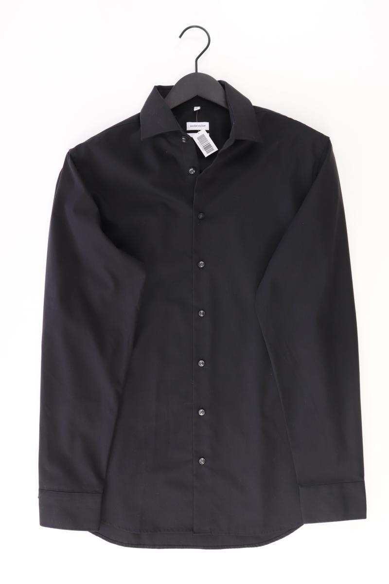 Seidensticker Langarmhemd für Herren Gr. Hemdgröße 40 schwarz aus Baumwolle