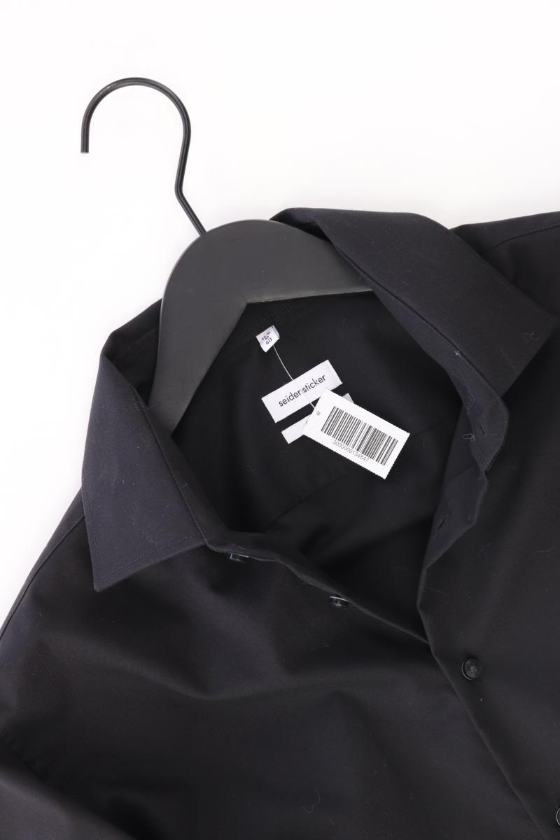 Seidensticker Langarmhemd für Herren Gr. Hemdgröße 40 schwarz aus Baumwolle