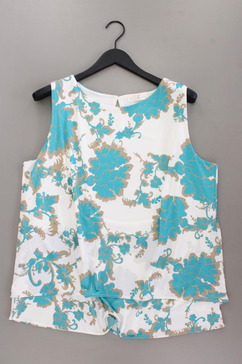 Pfeffinger Trägertop Gr. 50 mit Blumenmuster neuwertig türkis aus Polyester