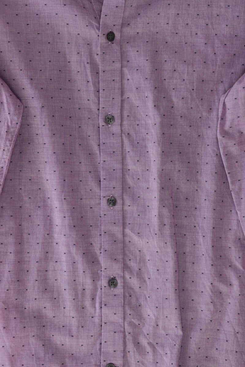Esprit Langarmhemd für Herren Gr. Hemdgröße 40 gepunktet lila aus Baumwolle