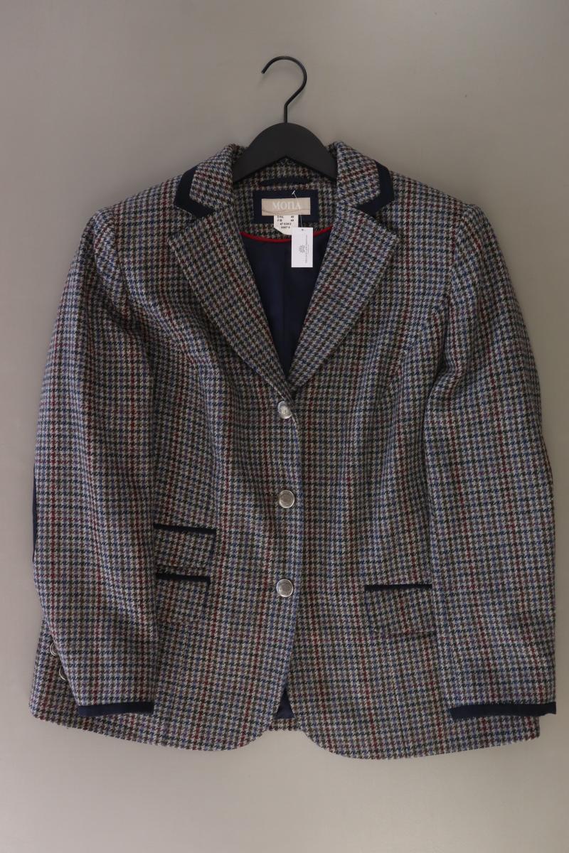 Mona Wollblazer Gr. 46 kariert grau aus Schurwolle