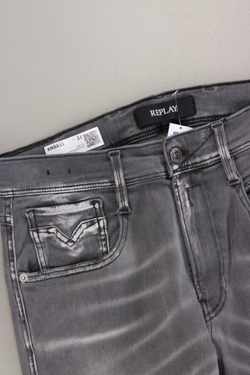 Replay Skinny Jeans für Herren Gr. W31/L32 neuwertig grau aus Baumwolle