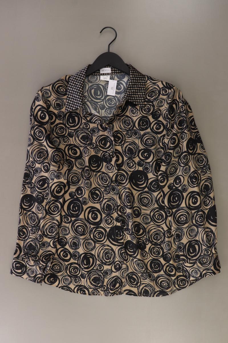 Mona Bluse mit Rosenmuster Gr. 46 Langarm braun aus Polyester
