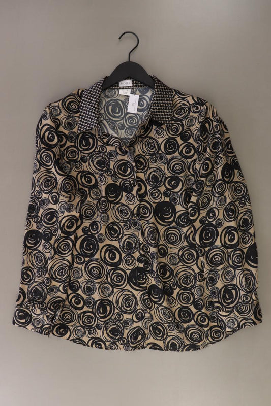 Mona Bluse mit Rosenmuster Gr. 46 Langarm braun aus Polyester
