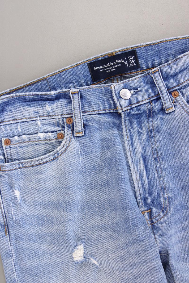 Abercrombie & Fitch 90' Slim Jeans für Herren Gr. W30/L34 blau aus Baumwolle