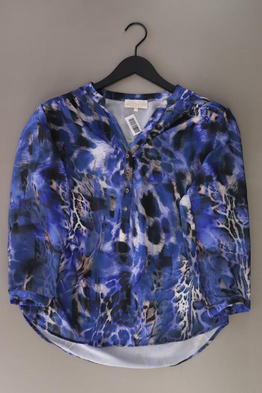 Dine n Dance Oversize-Bluse Gr. 38 mit Tierdruck 3/4 Ärmel blau aus Polyester