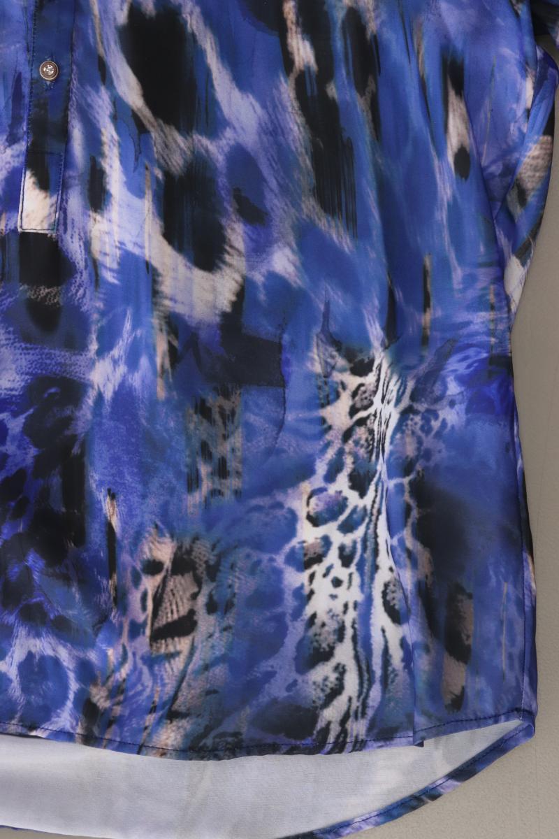 Dine n Dance Oversize-Bluse Gr. 38 mit Tierdruck 3/4 Ärmel blau aus Polyester