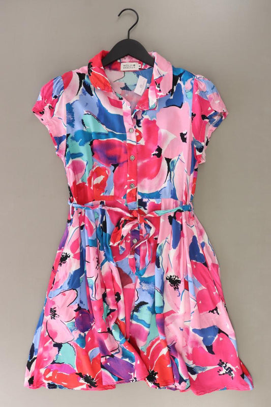 MOLLY BRACKEN Blusenkleid Gr. M Kurzarm mehrfarbig aus Viskose