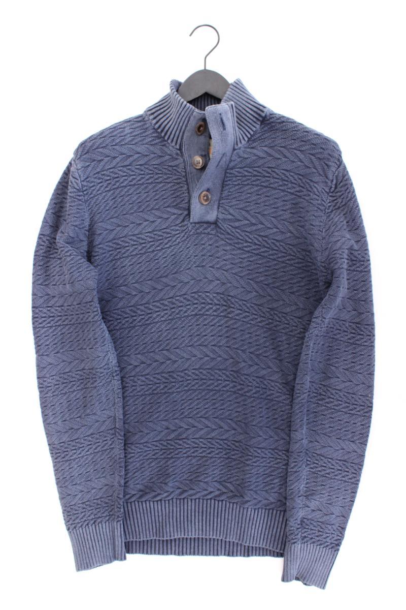 Garcia Jeans Feinstrickpullover für Herren Gr. L blau aus Baumwolle