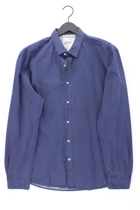 Tom Tailor (Denim) Langarmhemd für Herren Gr. XL blau aus Baumwolle